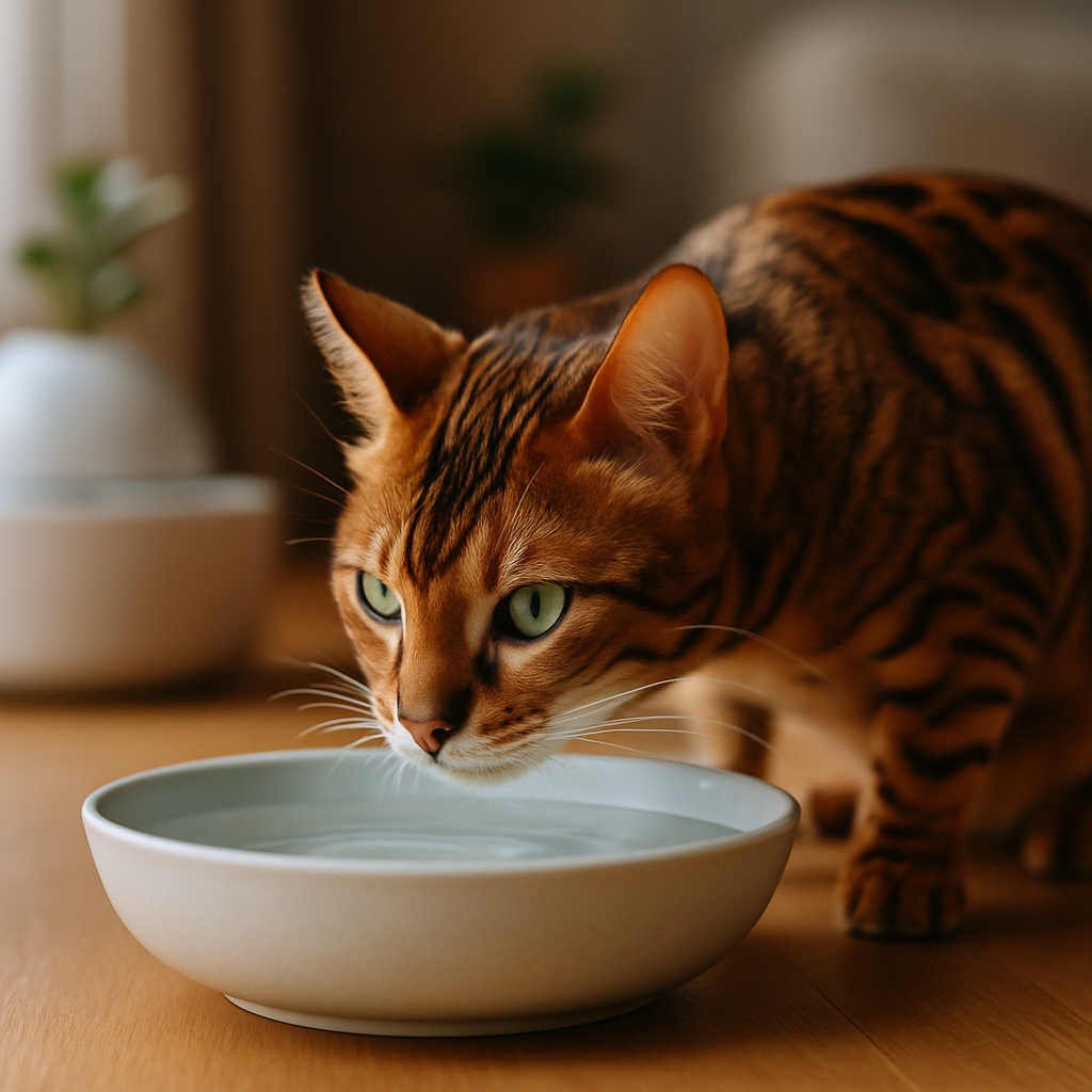 Wasseraufnahme Bengalkatzen täglich optimieren bei cat-bengal.de